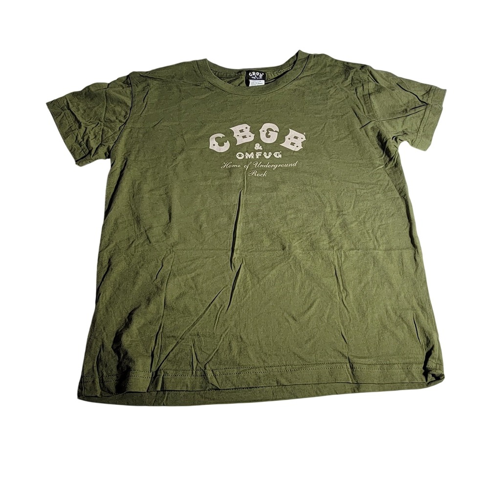 CBGB OMFG Home of Underground Rock Graphic T-Shirt Olive Green XL Made in USA